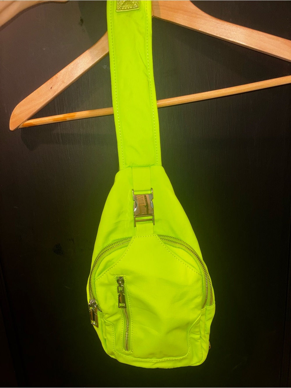 Madison West Neon Green Sling Bag Crossbody Fanny Pack Adjustable Strap